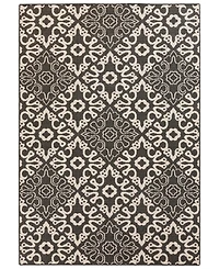 Livabliss Alfresco Alf-9637 Black 7'6" x 10'9" Area Rug, Indoor/Outdoor