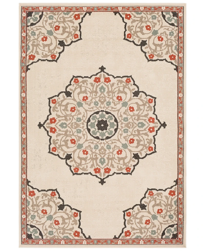 Closeout! Livabliss Alfresco Alf-9679 Burnt Orange 8'9" x 12'9" Area Rug, Indoor/Outdoor