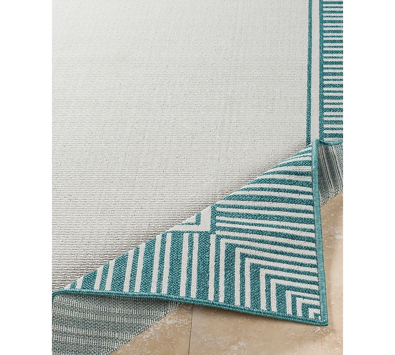 Livabliss Alfresco Alf-9680 Teal 3' x 5'6" Area Rug, Indoor/Outdoor