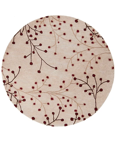 Livabliss Athena Ath-5053 Burgundy 4' Round Area Rug