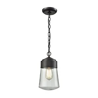 Mullen Gate 1 Light Outdoor Pendant in Oil Rubbed Bronze with Clear Glass