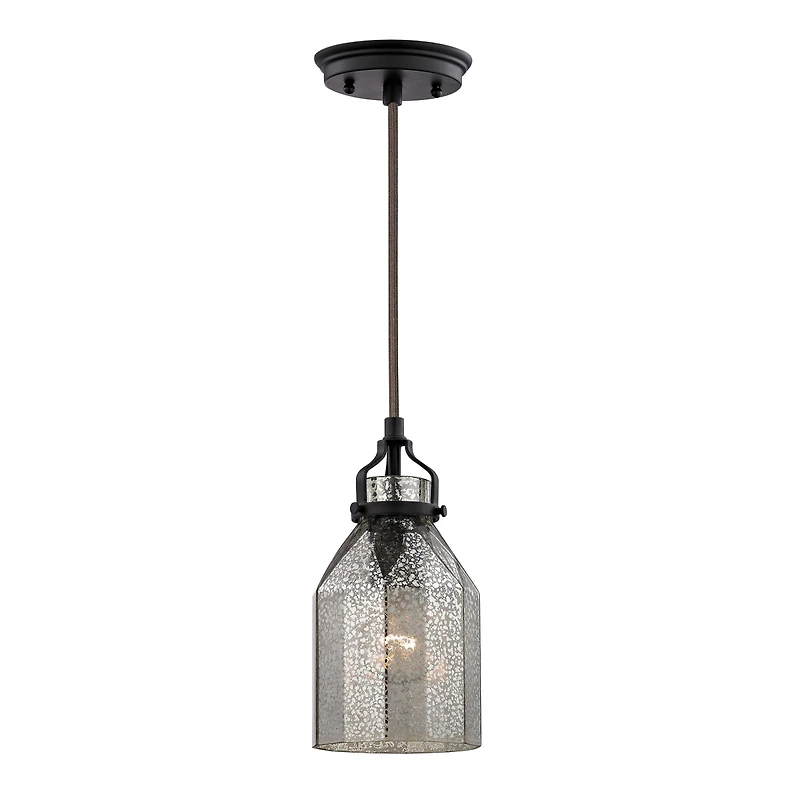 Danica 1 Light Pendant in Oil Rubbed Bronze and Mercury Glass