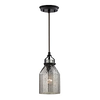Danica 1 Light Pendant in Oil Rubbed Bronze and Mercury Glass
