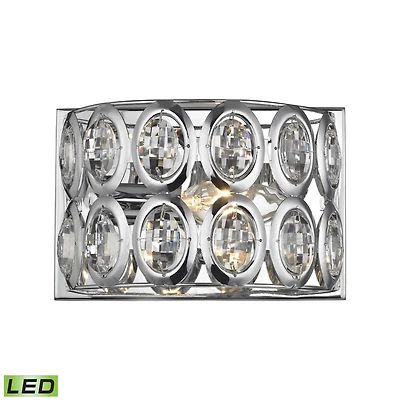 Tessa 1 Light Vanity in Polished Chrome with Clear Crystal