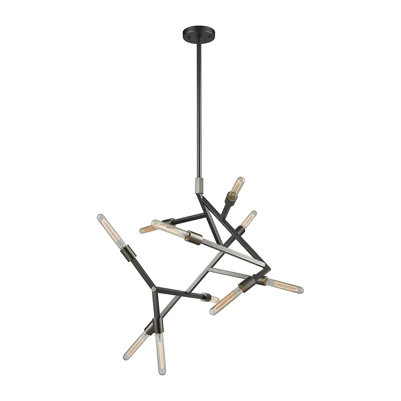 Freeform 10 Light Chandelier in Aged Black Nickel