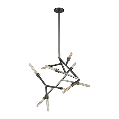Freeform 10 Light Chandelier in Aged Black Nickel