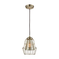 Yardley 1 Light Pendant in Polished Gold with Mercury Glass
