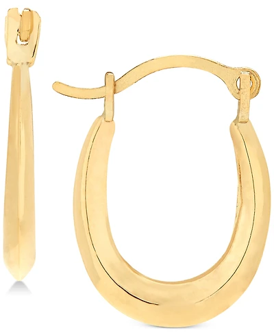 Children's Polished Oval Hoop Earrings in 14k Gold (1/2")