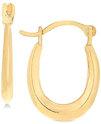 Children's Polished Oval Hoop Earrings in 14k Gold (1/2")