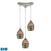 Vines 3-Light Pendant in Satin Nickel