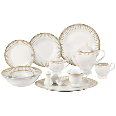 Lorren Home Trends Aria 57-pc Dinnerware Set, Service for 8