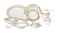 Lorren Home Trends Chloe 57-pc Dinnerware Set, Service for 8