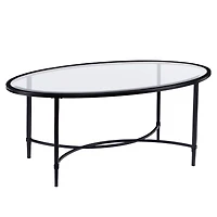 Carabella Metal and Glass Oval Cocktail Table
