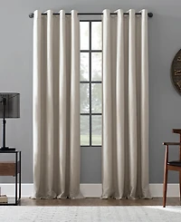 Linen Blend Blackout Grommet Top Curtain