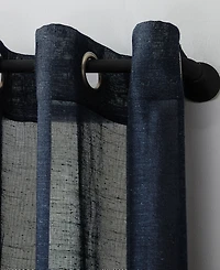 Slub Textured Linen Blend Grommet Top Curtain