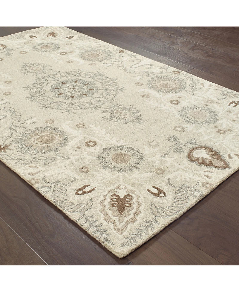 Oriental Weavers Craft 93000 Sand/Ash 2'6" x 8' Runner Area Rug