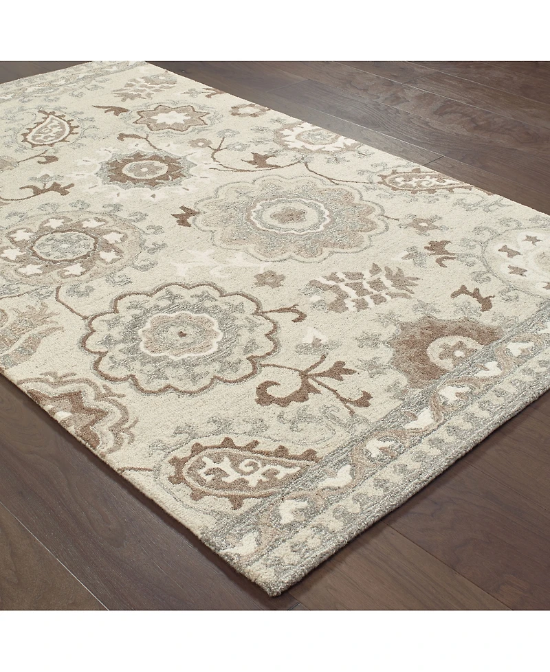 Oriental Weavers Craft 93005 Ivory/Gray 3'6" x 5'6" Area Rug