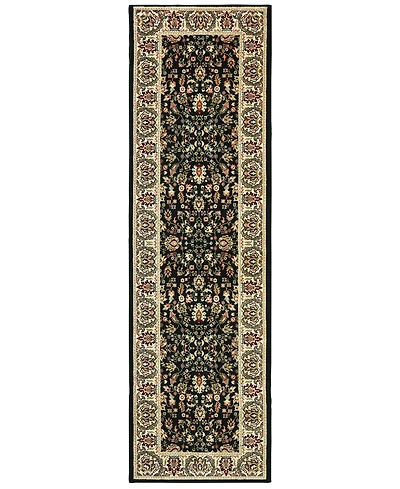 Closeout! Oriental Weavers Kashan 108B Black/Ivory 2'3" x 7'6" Runner Area Rug