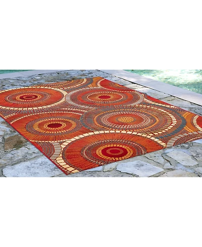 Liora Manne' Marina 8035 Circles 4'10" x 7'6" Indoor/Outdoor Area Rug