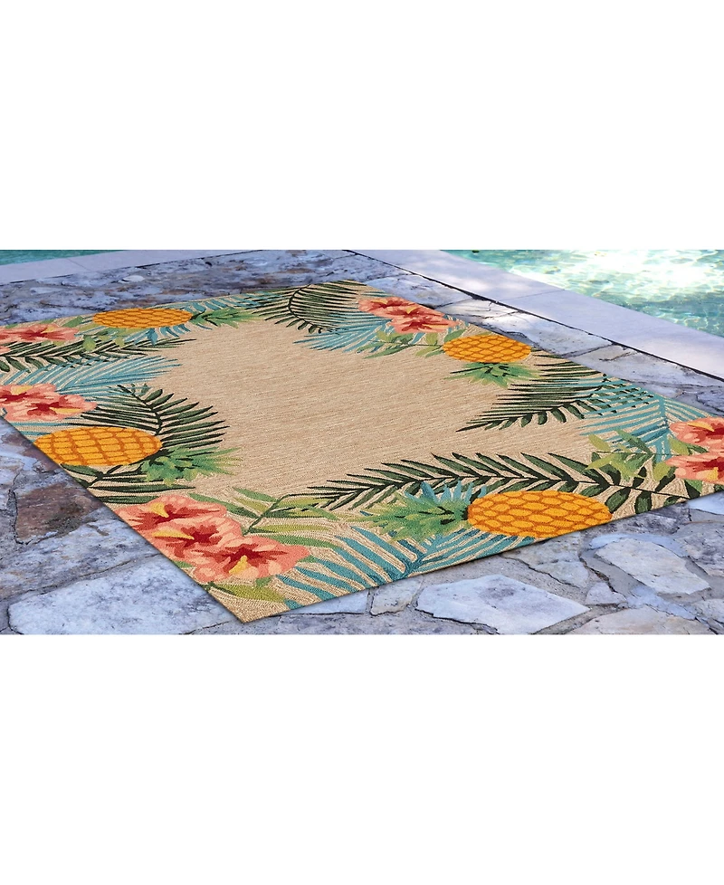 Liora Manne' Ravella 2280 Tropical Neutral 5' x 7'6" Indoor/Outdoor Area Rug