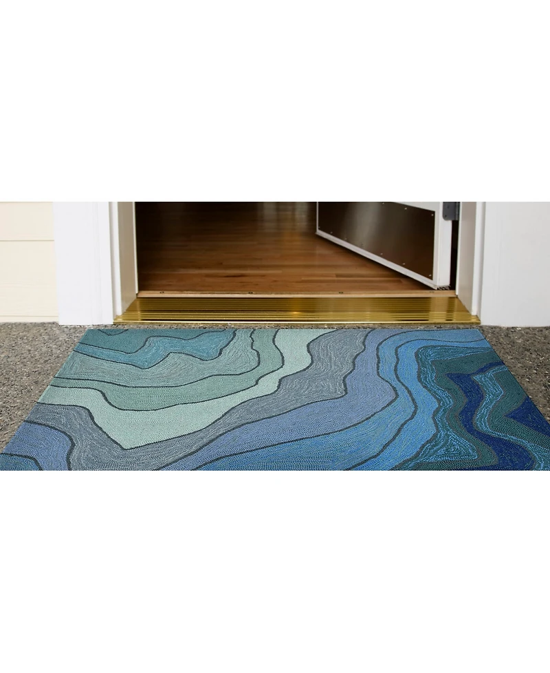Liora Manne' Ravella 2267 Mykonos Blue 2' x 3' Indoor/Outdoor Area Rug