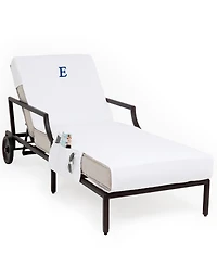 Linum Home Personalized 100% Turkish Cotton Chaise Lounge Cover with Side Pockets