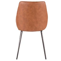 Lumisource Marche TwoTone Chair in Faux Leather and Fabric Set of 2