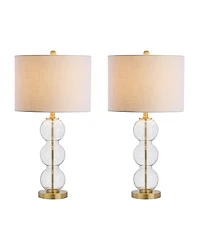 Jonathan Y Bella Glass Triple-Sphere Led Table Lamp, Set of 2