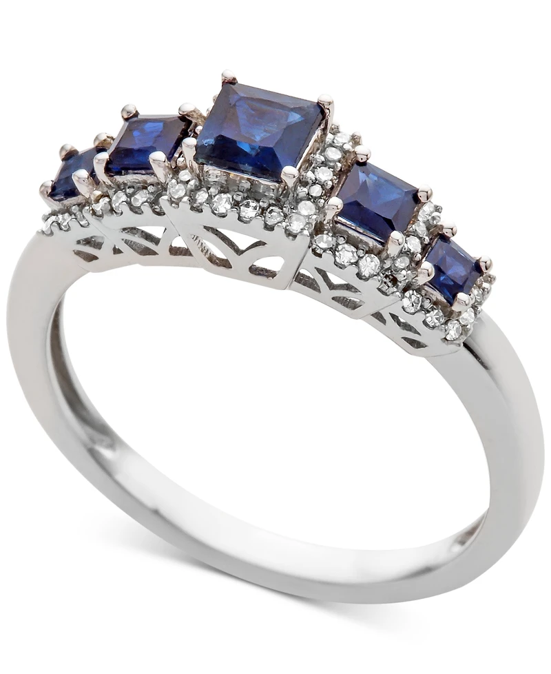 Sapphire (3/4 ct. t.w.) & Diamond (1/6 Ring 14k Gold (Also Available Ruby Emerald)