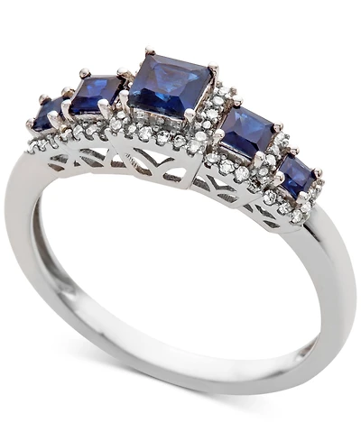 Sapphire (3/4 ct. t.w.) & Diamond (1/6 Ring 14k Gold (Also Available Ruby Emerald)