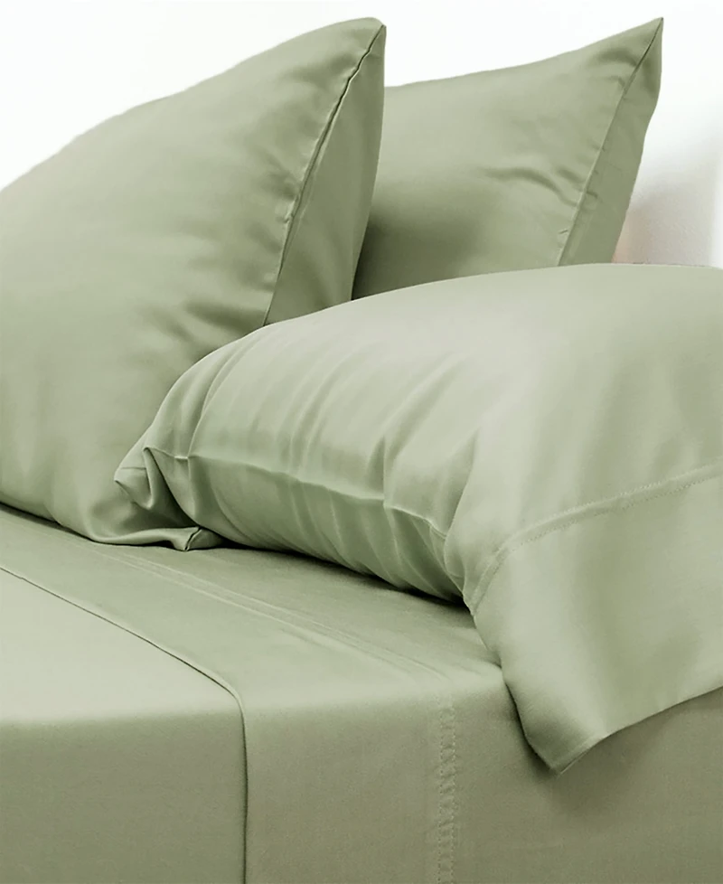 Cariloha Classic 4-Piece Twill Sheet Set | Sage | King | Viscose Material |Extra soft, Cooling for Hot Sleepers, Corner Bands