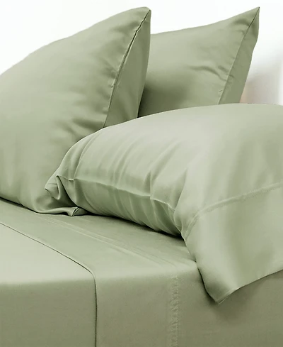 Cariloha Classic 4-Piece Twill Sheet Set | Sage | King | Viscose Material |Extra soft, Cooling for Hot Sleepers, Corner Bands