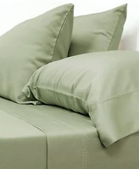 Cariloha Classic 4 Piece Twill Sheet Set Sage King Viscose Material Extra Soft Cooling For Hot Sleepers Corner Bands