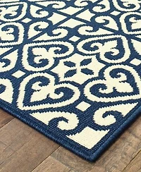 Oriental Weavers Marina 5927b Ivory Navy Indoor Outdoor Rug