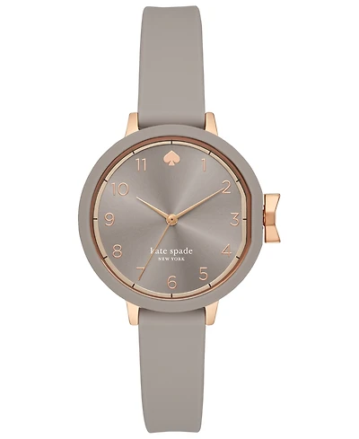 kate spade new york Women's Park Row Gray Silicone Strap Watch 34mm