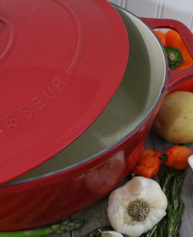 Chasseur French Enameled Cast Iron 7.25 Qt. Oval Dutch Oven