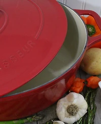 Chasseur French Enameled Cast Iron 7.25 Qt. Oval Dutch Oven