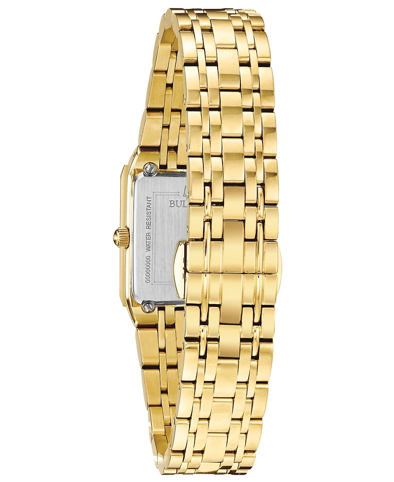 Bulova Women's Futuro Diamond-Accent Gold-Tone Stainless Steel Bracelet Watch 20.5x31.5mm