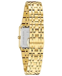 Bulova Women's Futuro Diamond-Accent Gold-Tone Stainless Steel Bracelet Watch 20.5x31.5mm