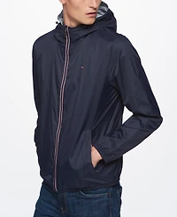 Tommy Hilfiger Men's Zip-Front Hooded Nylon Windbreaker