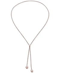 Cultured Freshwater Pearl (9-1/2mm) 36" Adjustable Lariat Necklace in Sterling Silver