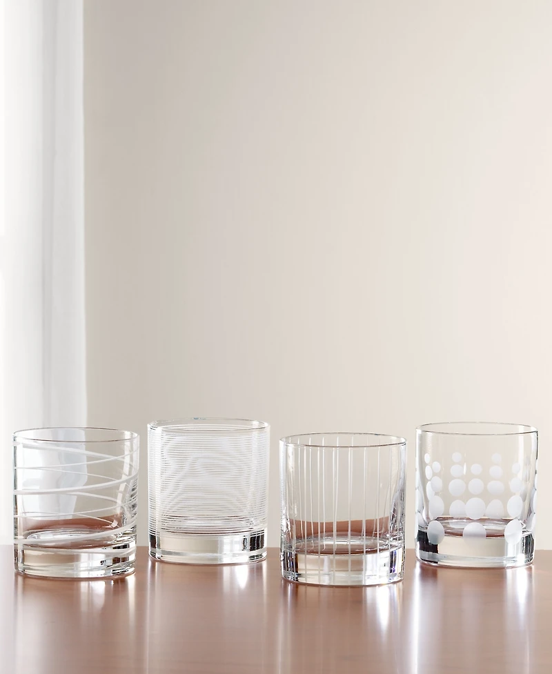 Mikasa Clear Cheers Double Old Fashioned Glasses, Set Of 4