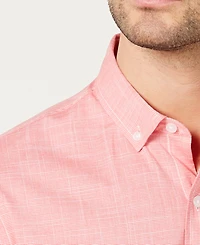 Club Room Men's Texture Check Stretch Cotton Shirt, Created for Macy's