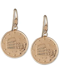 Euro-Look Coin Drop Earrings in 14k Gold-Plated Sterling Silver