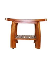 Oceanstar Solid Wood Spa Bench with Storage Shelf