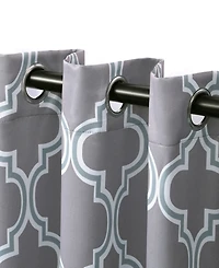 Superior Modern Bohemian Trellis Room Darkening 2-Piece Curtain Panels with Grommet Header Top, 52" X 108"