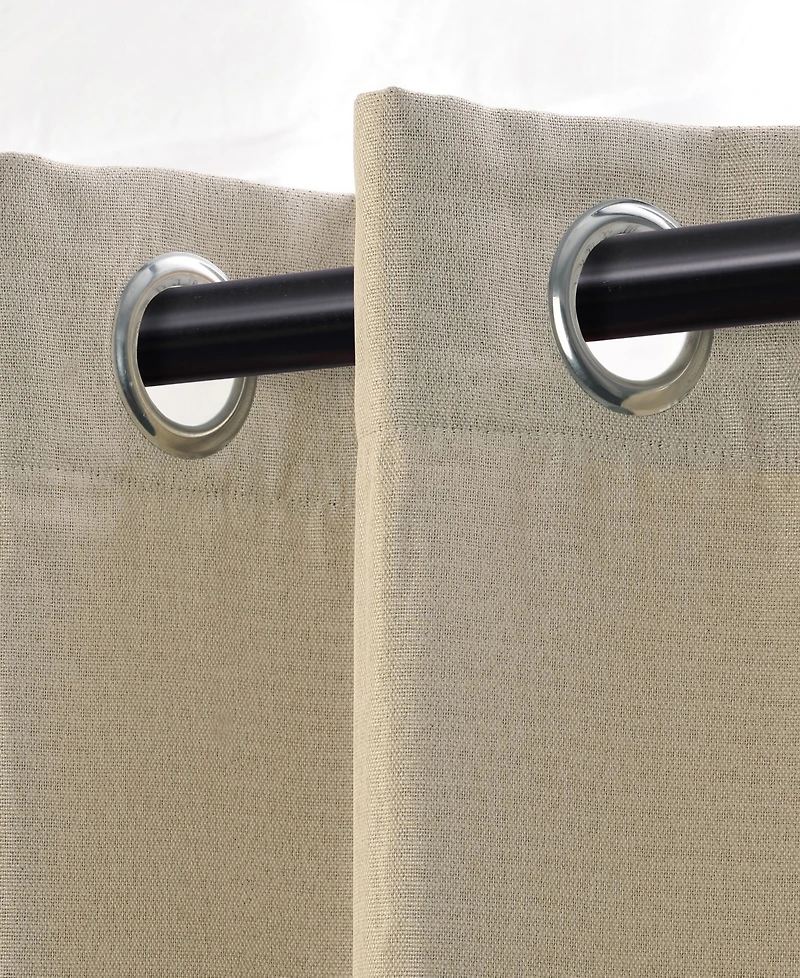 Superior Linen-Inspired Classic Room Darkening Modern Fade Resistant -Piece Curtain Set with Grommet Header Top
