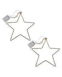 Lumabase Set of 2 Star Motif with Mini Led String Lights