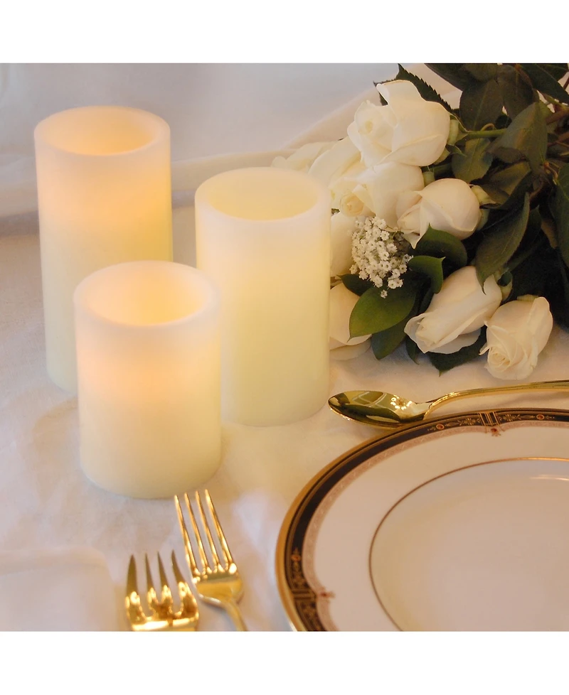 Lumabase Set of 3 Flickering Led Candles with Remote Control