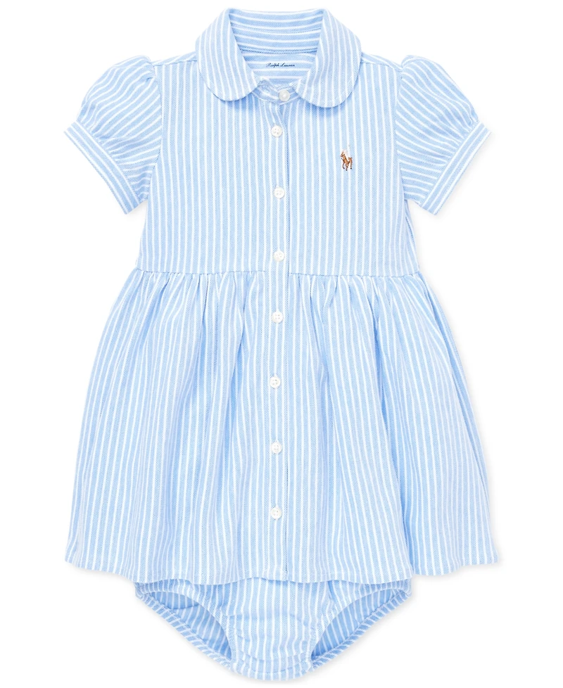 Polo Ralph Lauren Baby Girls Striped Knit Oxford Dress